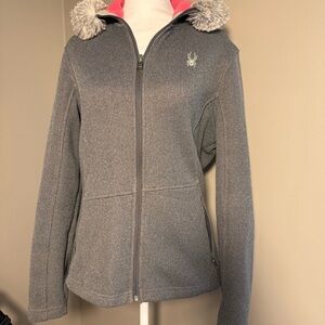 Spyder Women's Gray Jacket with Faux Fur Hood

Size Large. See measurements.